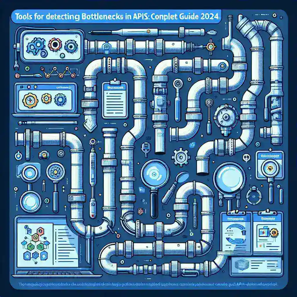 "Infografía sobre herramientas para la detección de cuellos de botella en APIs, destacando sus características y beneficios, como parte de la guía completa 2024."