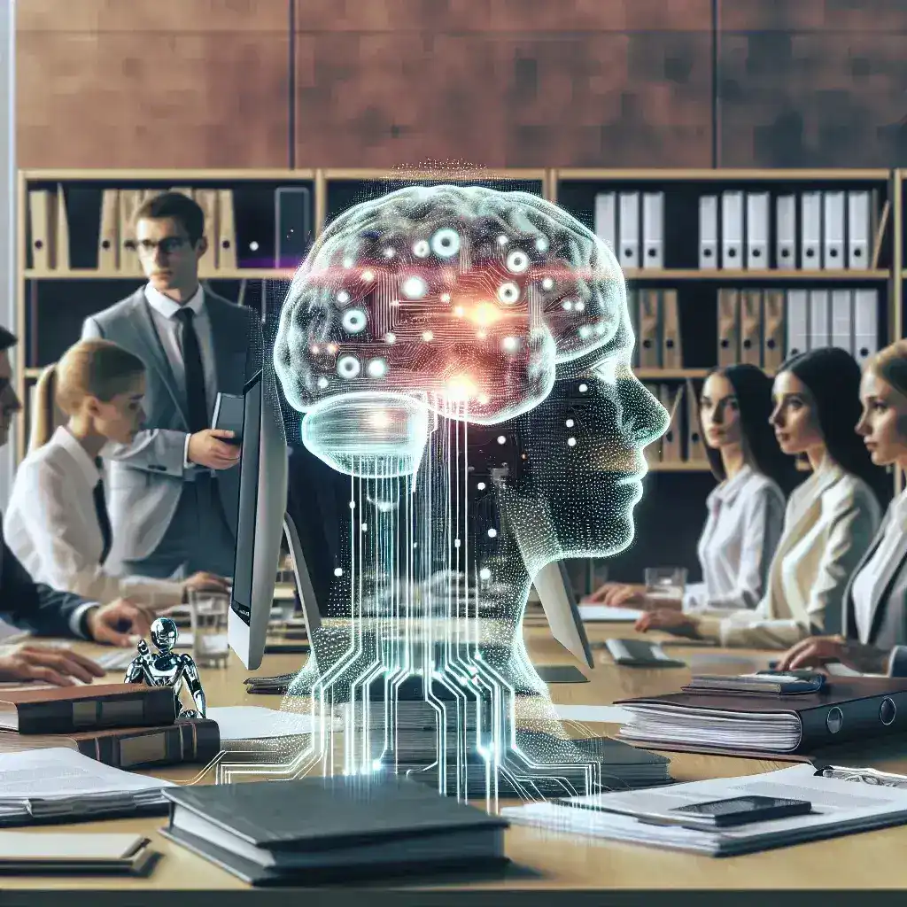 "Equipo legal de Elon Musk revisando documentos legales sobre demandas RICO contra OpenAI en una oficina moderna."